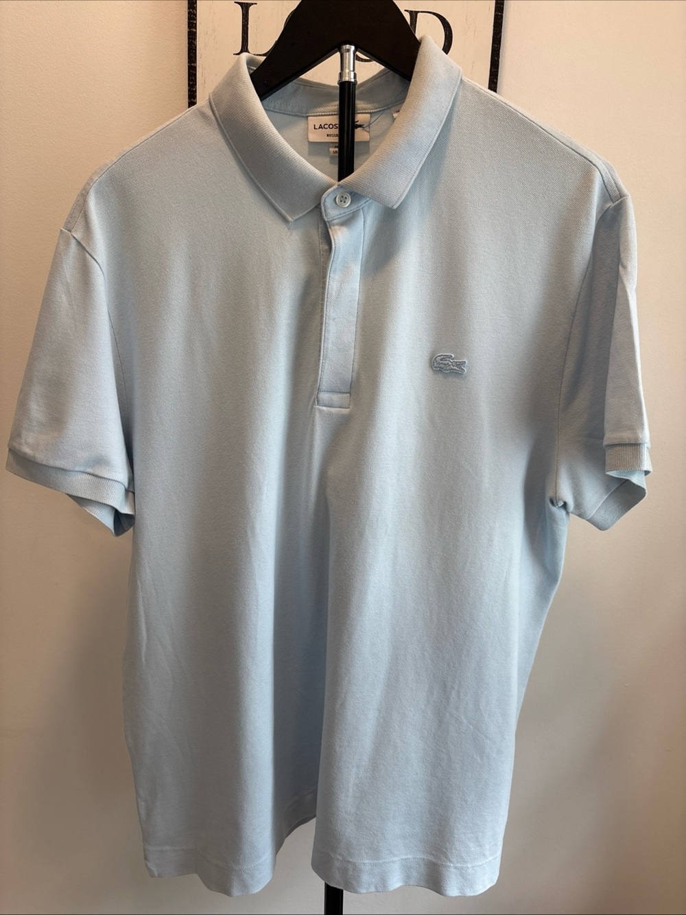 VINTAGE Lacoste Light Blue Regular Fit Polo Shirt Men's XL Short Sleeve Logo